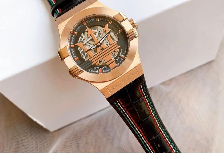 Maserati Potenza Skeleton Limited Edition Dial Black Strap Watch For Men - R8821108026 Buy Now By Maserati