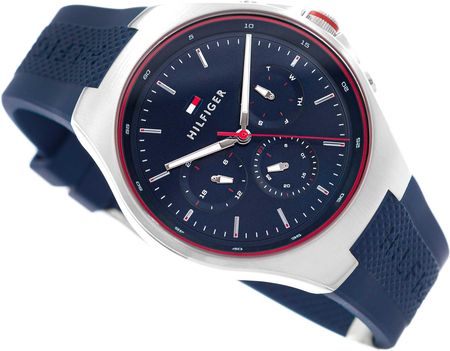 Tommy Hilfiger Justin Chronograph Blue Dial Blue Rubber Strap Watch for Men - 1792057 Buy Now By Tommy Hilfiger