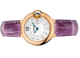 Cartier Ballon Bleu Diamonds White Dial Pink Leather Strap Watch for Women - WE902050 Buy Now By Cartier
