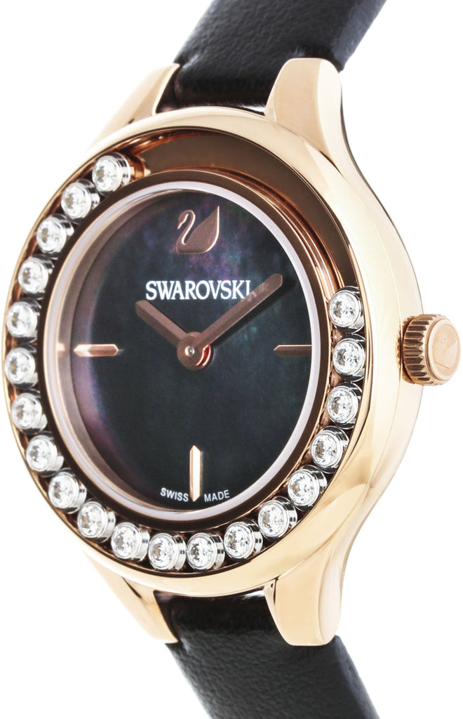 Swarovski Lovely Crystals Analog Black Dial Black Leather Strap Watch for Women - 5301877 Buy Now By Swarovski