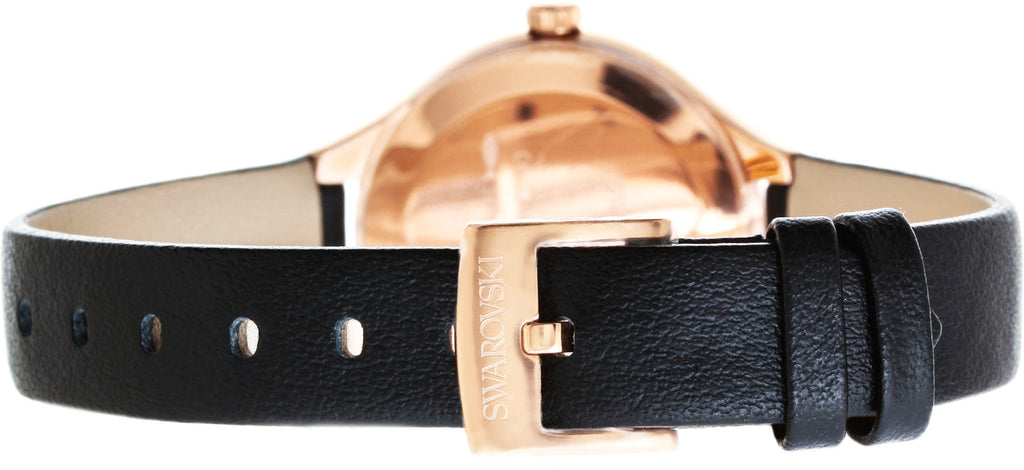 Swarovski Lovely Crystals Analog Black Dial Black Leather Strap Watch for Women - 5301877 Buy Now By Swarovski