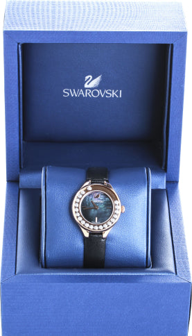 Swarovski Lovely Crystals Analog Black Dial Black Leather Strap Watch for Women - 5301877 Buy Now By Swarovski