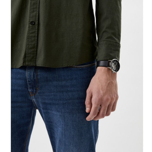 Armani Exchange Cayde Chronograph Black Dial Black Leather Strap Watch for Men - AX2745 Buy Now By Armani Exchange