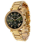 Michael Kors Parker Chronograph Green Dial Gold Steel Strap Watch for Women - MK6263 Buy Now By Michael Kors