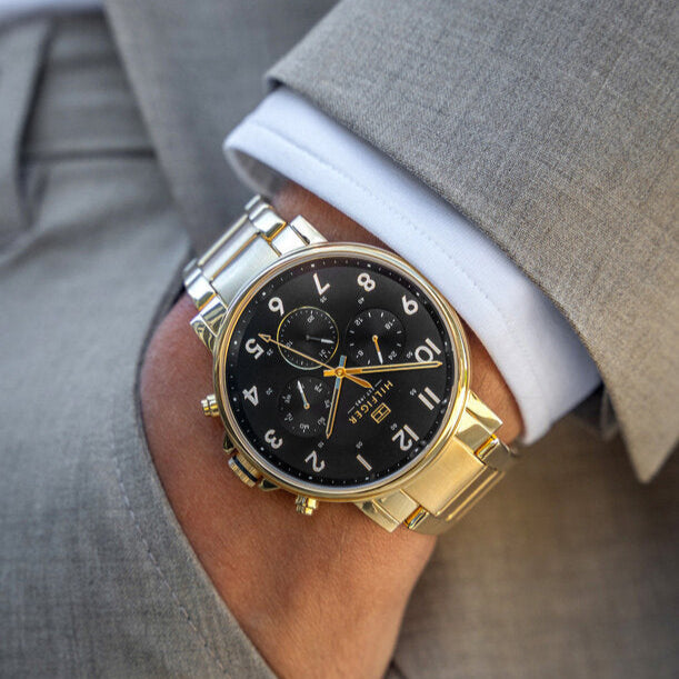 Tommy Hilfiger Daniel Chronograph Black Dial Gold Steel Strap Watch For Men - 1791978 Buy Now By Tommy Hilfiger