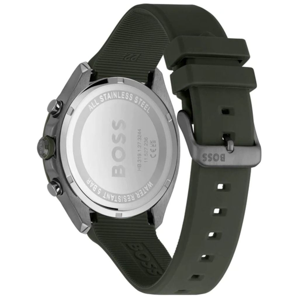 Hugo Boss Velocity Chronograph Green Dial Green Rubber Strap Watch For Men - 1514060 Buy Now By Hugo Boss