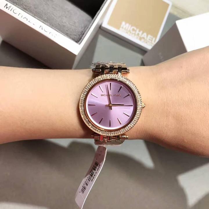 Michael Kors Darci Purple Dial Rose Gold Steel Strap Watch for Women - MK3400 Buy Now By Michael Kors