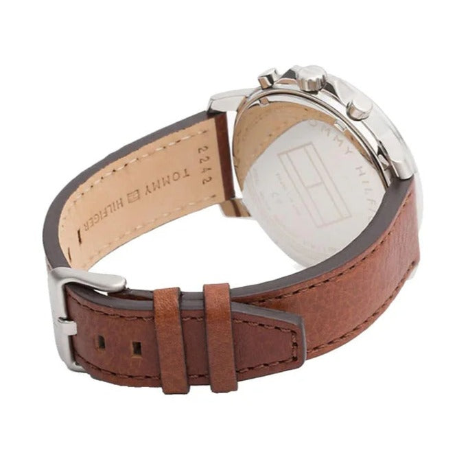 Tommy Hilfiger Landon Chronograph White Dial Brown Leather Strap Watch for Men - 1791531 Buy Now By Tommy Hilfiger