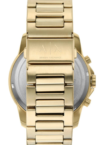 Armani Exchange Banks Chronograph Black Dial Gold Steel Strap Watch For Men - AX1721 Buy Now By Armani Exchange