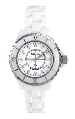 Chanel J12 Diamonds Ceramic White Dial White Steel Strap Watch for Women - J12 H1628 Buy Now By Chanel