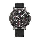 Tommy Hilfiger London Chronograph Grey Dial Black Leather Strap Watch for Men - 1791533 Buy Now By Tommy Hilfiger