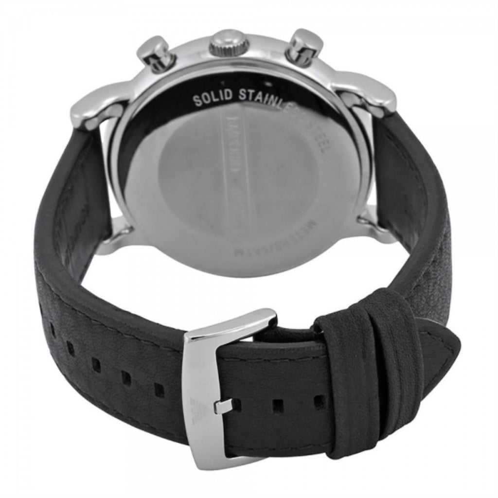Emporio Armani Classic Quartz Chronograph White Dial Black Leather Strap Watch For Men - AR1807 Buy Now By Emporio Armani