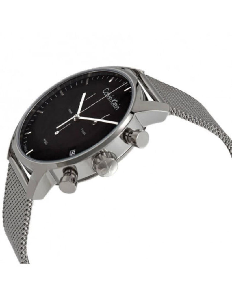 Calvin Klein City Chronograph Black Dial Silver Mesh Bracelet Watch for Men - K2G27121 Buy Now By Calvin Klein