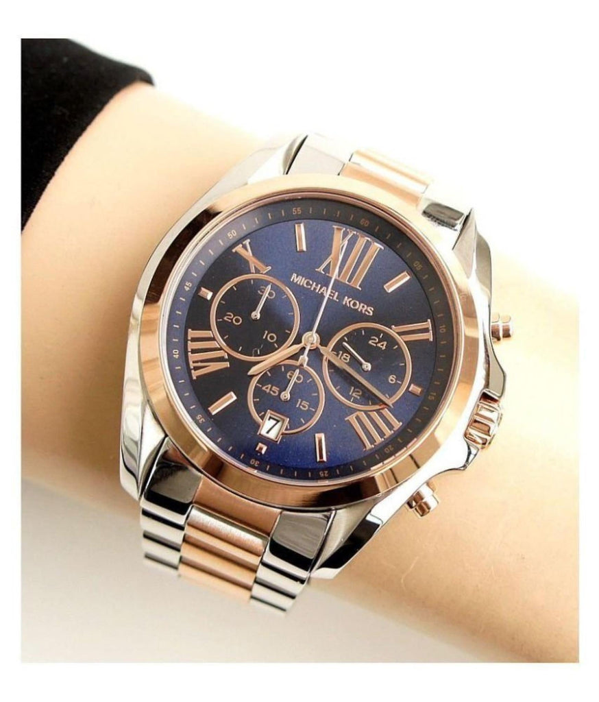 Michael Kors Bradshaw Blue Dial Two Tone Steel Strap Watch for Women - MK5606 Buy Now By Michael Kors