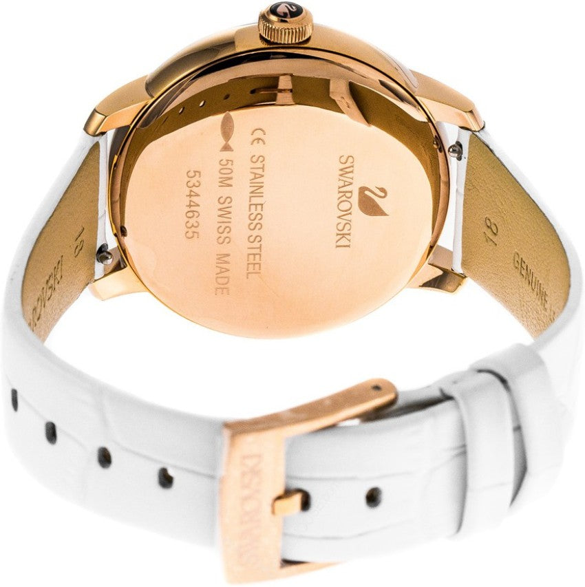 Swarovski Crystalline Hours Quartz Grey Dial Black Leather Strap Watch for Women - 5344635 Buy Now By Swarovski