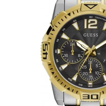 Guess Commander Chronograph Black Dial Two Tone Steel Strap Watch for Men - GW0056G4 Buy Now By Guess