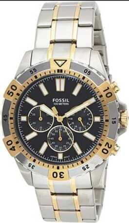Fossil Garrett Analog Black Dial Two Tone Steel Strap Watch for Men - FS5771 Buy Now By Fossil