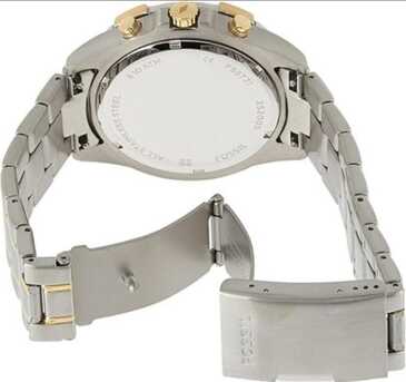 Fossil Garrett Analog Black Dial Two Tone Steel Strap Watch for Men - FS5771 Buy Now By Fossil