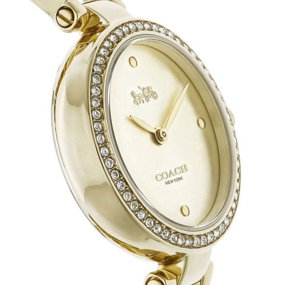Coach Park Diamonds Gold Dial Gold Steel Strap Watch for Women - 14503171 Buy Now By Coach