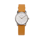 Calvin Klein City Silver Dial Orange Leather Strap Watch for Women - K2G231G6 Buy Now By Calvin Klein