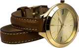 Michael Kors Runway Gold Dial Brown Leather Strap Watch For Women - MK2256 Buy Now By Michael Kors