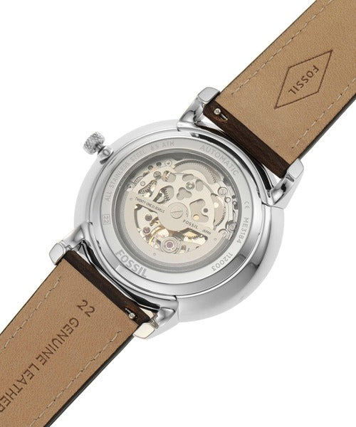 Fossil Neutra Automatic Skeleton White Dial Brown Leather Strap Watch for Men - ME3184 Buy Now By Fossil