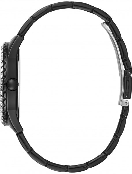 Guess Sparkler Diamonds Black Dial Black Steel Strap Watch for Women - GW0111L4 Buy Now By Guess