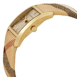 Burberry Pioneer Gold Dial Haymarket Beige Leather Strap Watch for Women - BU9509 Buy Now By Burberry