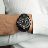 Guess Commander Black Dial Black Rubber Strap Watch for Men - GW0211G3 Buy Now By Guess