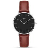 Daniel Wellington Classic Petite St Mawes Black Dial Brown Leather Strap Watch For Women - DW00100181 Buy Now By Daniel Wellington