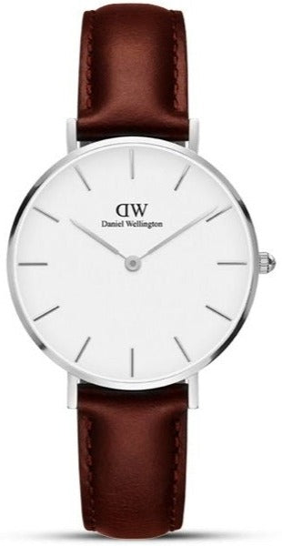 Daniel Wellington Classic Petite St Mawes White Dial Brown Leather Strap Watch For Women - DW00100187 Buy Now By Daniel Wellington