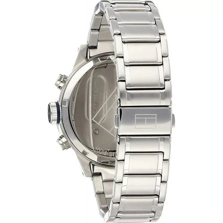 Tommy Hilfiger Trent Chronograph Blue Dial Silver Steel Strap Watch for Men - 1791053 Buy Now By Tommy Hilfiger