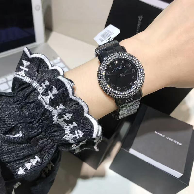 Marc Jacobs Marci Black Dial Black Steel Dial Strap Watch for Women - MBM3193 Buy Now By Marc Jacobs