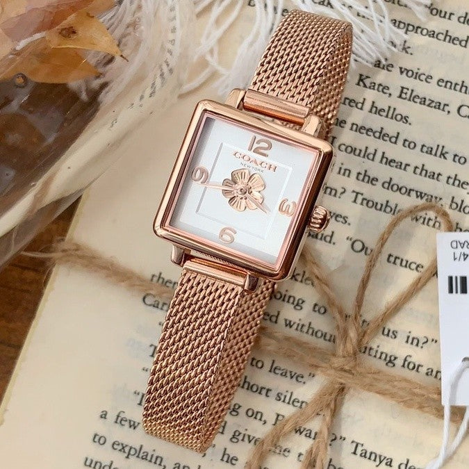 Coach Cass White Dial Rose Gold Mesh Bracelet Watch for Women - 14503698 Buy Now By Coach