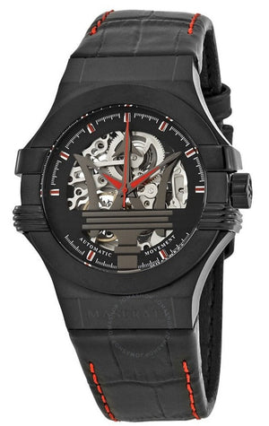 Maserati Potenza Automatic Black Dial Black Leather Strap Watch For Men - R8821108008 Buy Now By Maserati