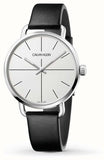 Calvin Klein Even Silver Dial Black Leather Strap Watch for Men - K7B211CY Buy Now By Calvin Klein