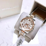 Michael Kors Brecken Chronograph White Dial Two Tone Steel Strap Watch For Women - MK6368 Buy Now By Michael Kors