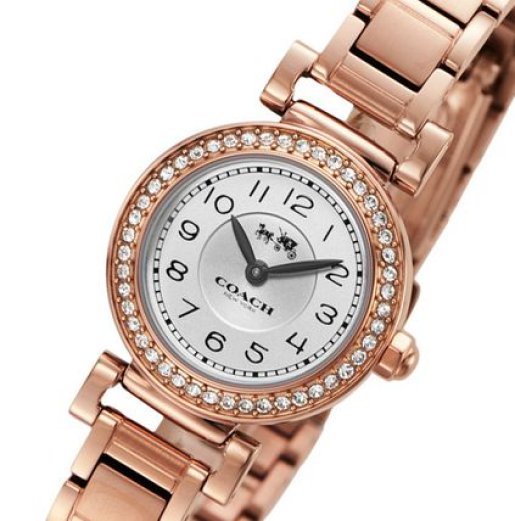 Coach Madison Crystals White Dial Rose Gold Steel Strap Watch For Women - 14502405 Buy Now By Coach