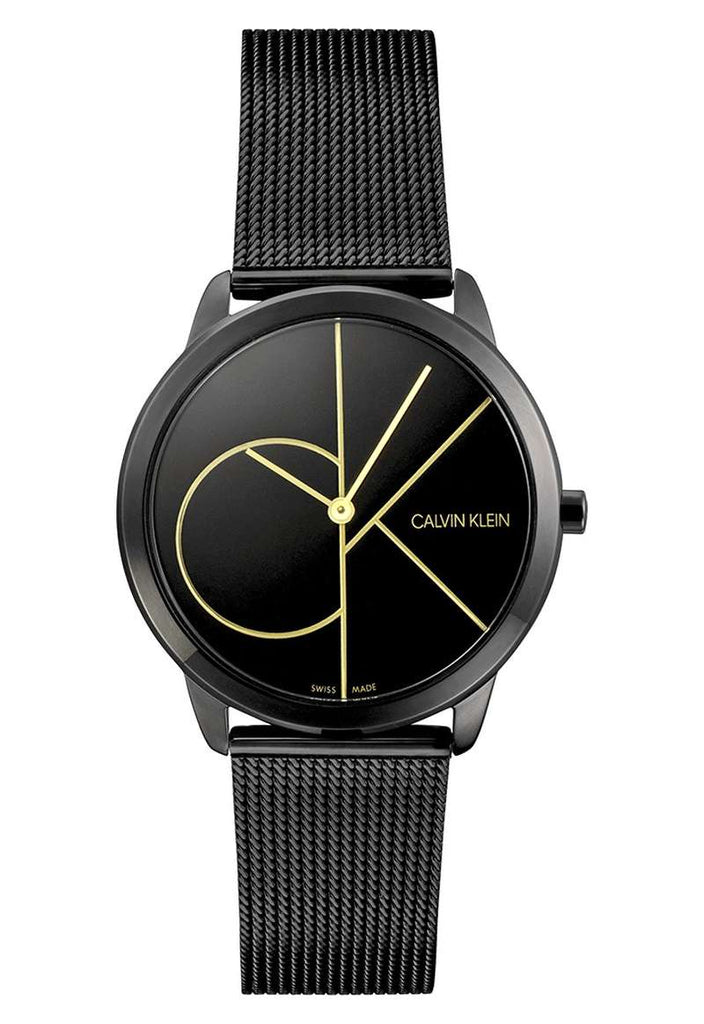 Calvin Klein Minimal Black Dial Black Mesh Bracelet Watch for Men - K3M214X1 Buy Now By Calvin Klein