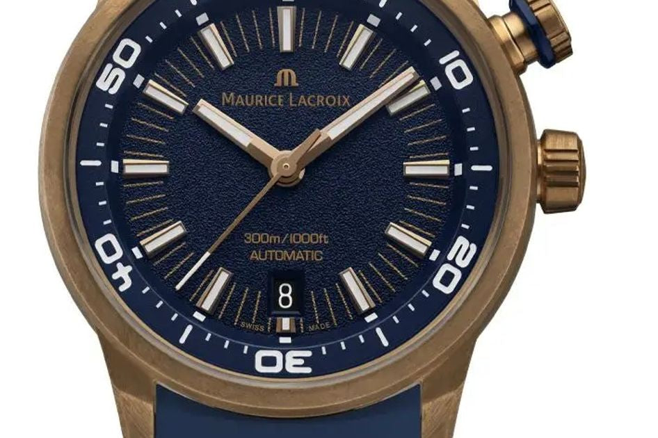 Maurice Lacroix Pontos Divers Limited Edition Blue Dial Blue Leather Strap Watch For Men - PT6248-BRZ0B-430-4 Buy Now By Maurice Lacroix