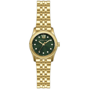 Michael Kors Lexington Pave Three-Hand Green Dial Gold Steel Strap Watch for Women - MK4842 Buy Now By Michael Kors