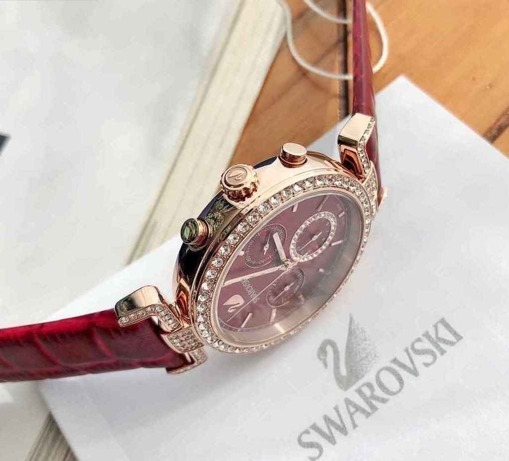Swarovski Era Journey Red Dial Red Leather Strap Watch for Women - 5416701 Buy Now By Swarovski