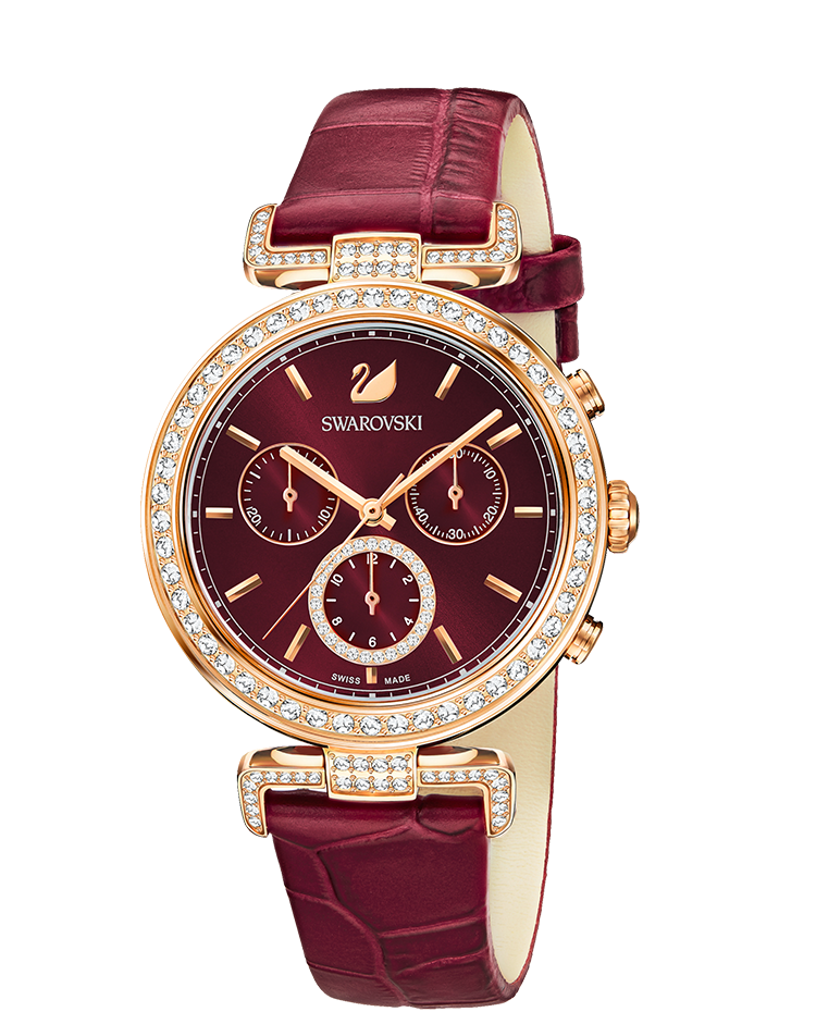 Swarovski Era Journey Red Dial Red Leather Strap Watch for Women - 5416701 Buy Now By Swarovski