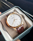 Fossil The Minimalist White Dial Brown Leather Strap Watch for Men - FS5397 Buy Now By Fossil