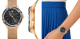 Swarovski Octea Nova Black Dial Rose Gold Mesh Bracelet Watch for Women - 5430424 Buy Now By Swarovski