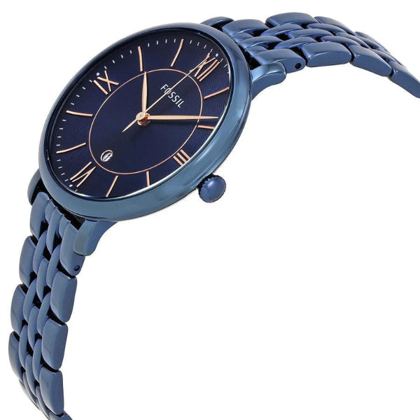 Fossil Jacqueline Blue Dial Blue Steel Strap Watch for Women - ES4094 Buy Now By Fossil