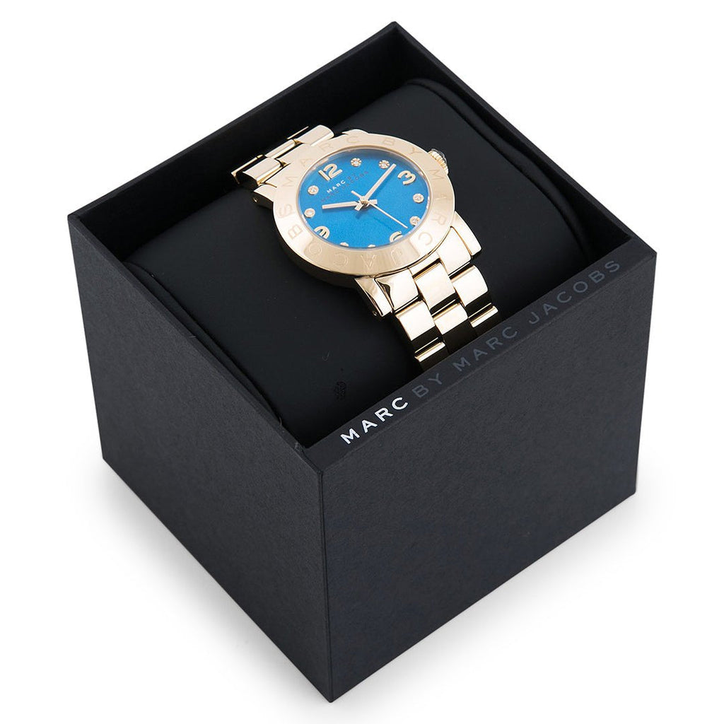 Marc Jacobs Amy Blue Dial Gold Steel Strap Watch for Women - MBM3303 Buy Now By Marc Jacobs