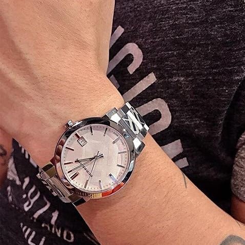 Burberry The City Silver Dial Silver Steel Strap Watch for Men - BU9037 Buy Now By Burberry