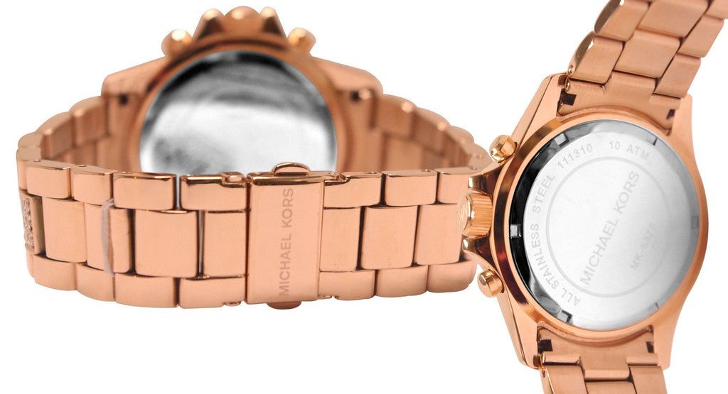 Michael Kors Everest Chronograph Black Dial Rose Gold Steel Strap Watch For Women - MK5875 Buy Now By Michael Kors