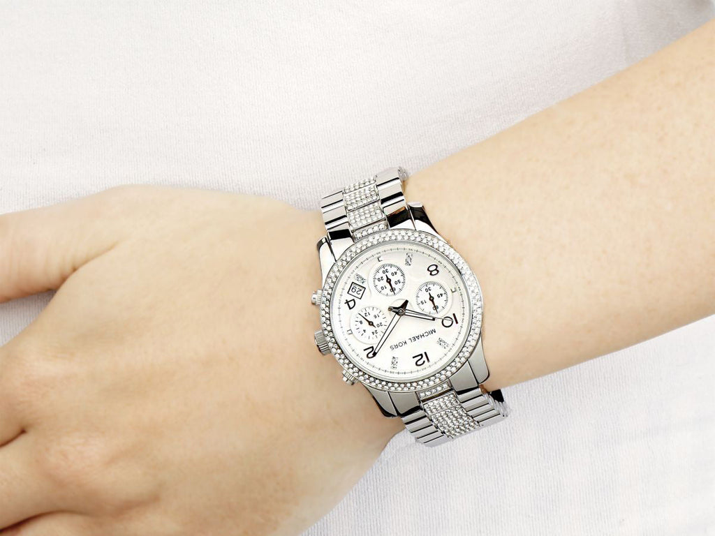 Michael Kors Runway White Dial Silver Steel Strap Watch for Women - MK5825 Buy Now By Michael Kors